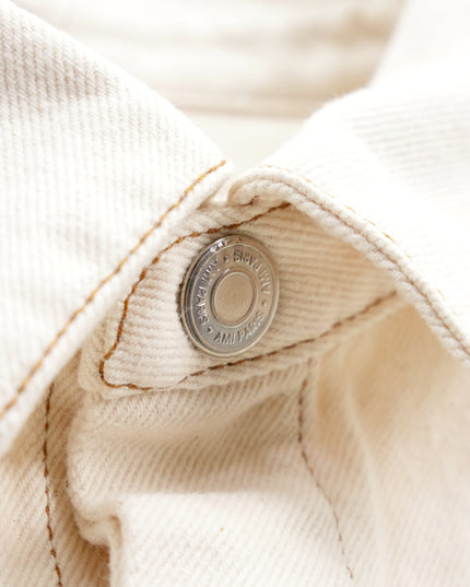 OVERSIZED COTTON DENIM JACKET IVORY SIZE M