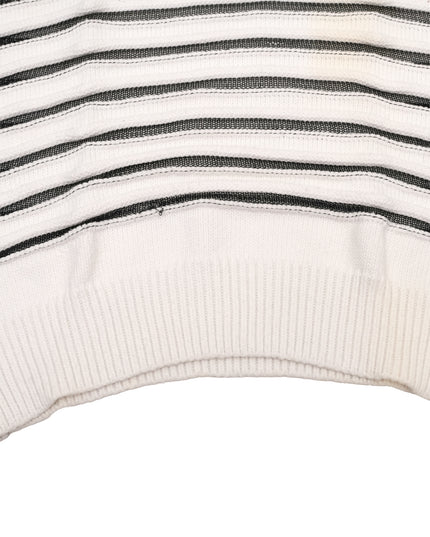 STRIPED KNITTED WHITE VEST – SIZE S
