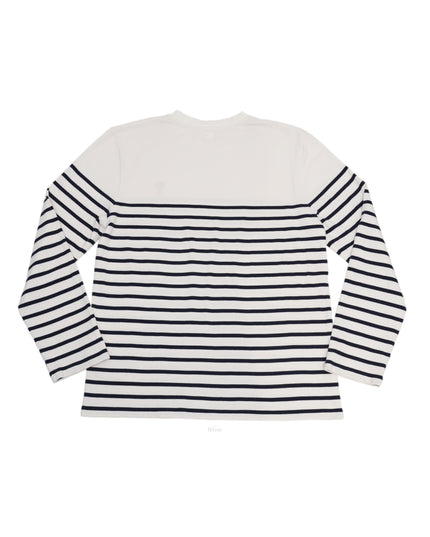 T-SHIRT WHITE X NAVY LONG SLEEVES SIZE M