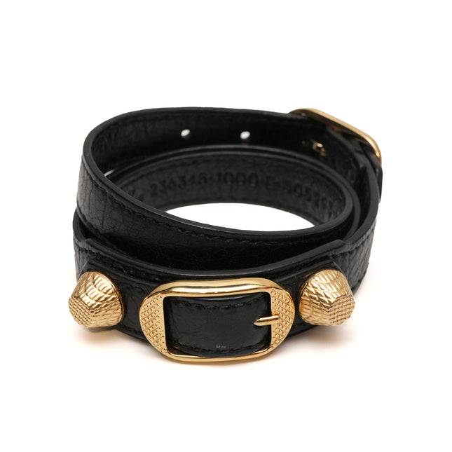 GIANT GOLD TRIPLE TOUR BRACELET BLACK