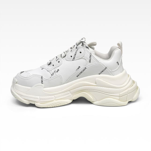 TRIPLE S SNEAKERS LADIES WHITE X BLACK ALL OVER LOGO