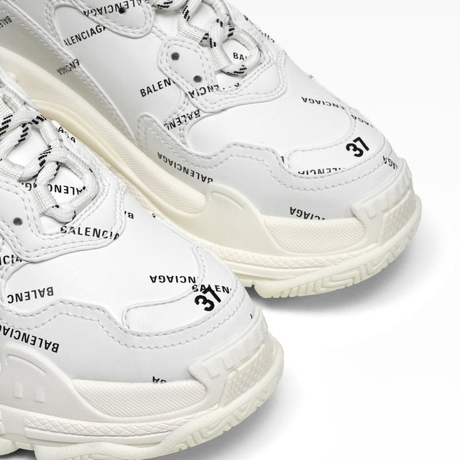 TRIPLE S SNEAKERS LADIES WHITE X BLACK ALL OVER LOGO