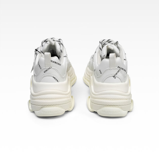 TRIPLE S SNEAKERS LADIES WHITE X BLACK ALL OVER LOGO