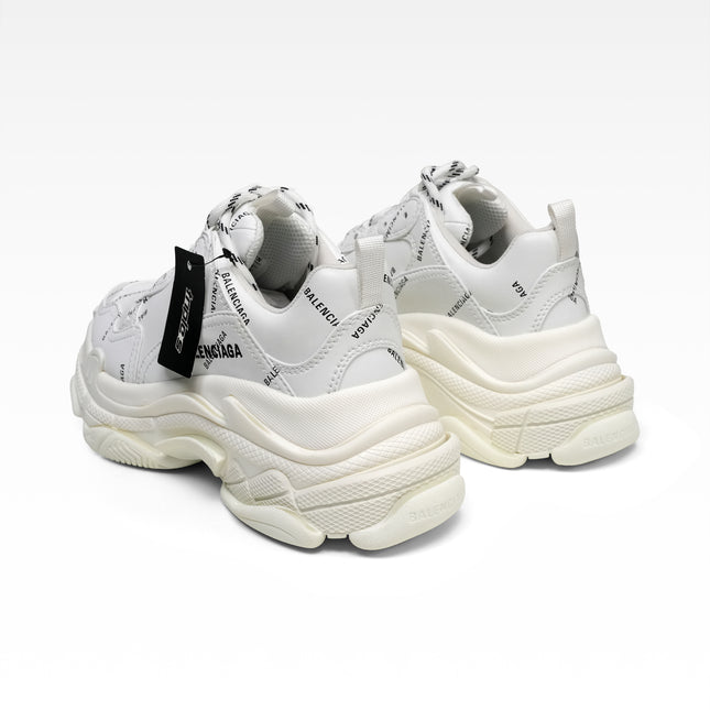 TRIPLE S SNEAKERS LADIES WHITE X BLACK ALL OVER LOGO