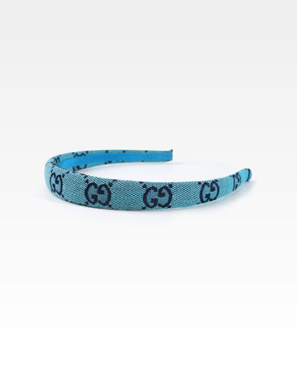 BLUE GG MONOGRAM CANVAS HEADBAND
