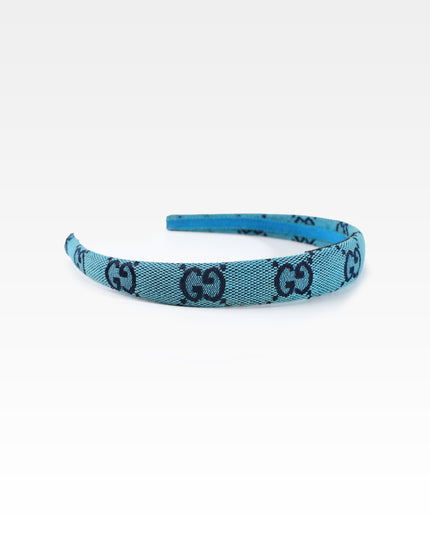 BLUE GG MONOGRAM CANVAS HEADBAND
