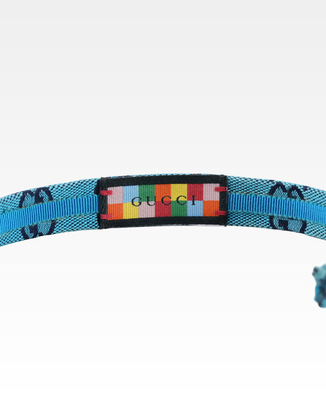 BLUE GG MONOGRAM CANVAS HEADBAND