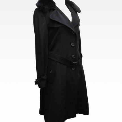 LONDON BLACK COAT IT40 WITH BELT