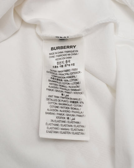 TB LOGO WHITE x BEIGE MONOGRAM T-SHIRT - SIZE XS