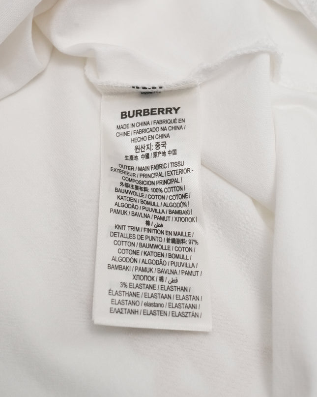 TB LOGO WHITE x BEIGE MONOGRAM T-SHIRT - SIZE XS