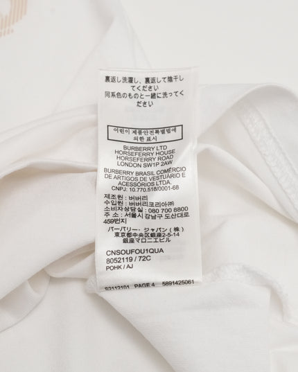 TB LOGO WHITE x BEIGE MONOGRAM T-SHIRT - SIZE XS