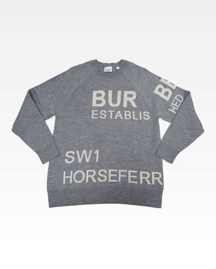 HORSEFERRY GREY ACHERON WOOL KNIT SWEATER - SIZE M