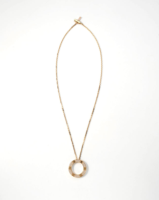LOVE NECKLACE 18K YELLOWGOLD PAVED DIAMONDS