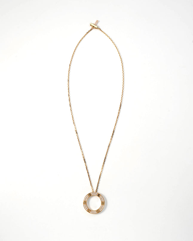 LOVE NECKLACE 18K YELLOWGOLD PAVED DIAMONDS