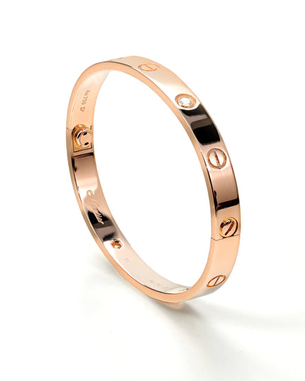 LOVE BRACELET 18K ROSEGOLD WITH 4 DIAMONDS (2017) - SIZE 17