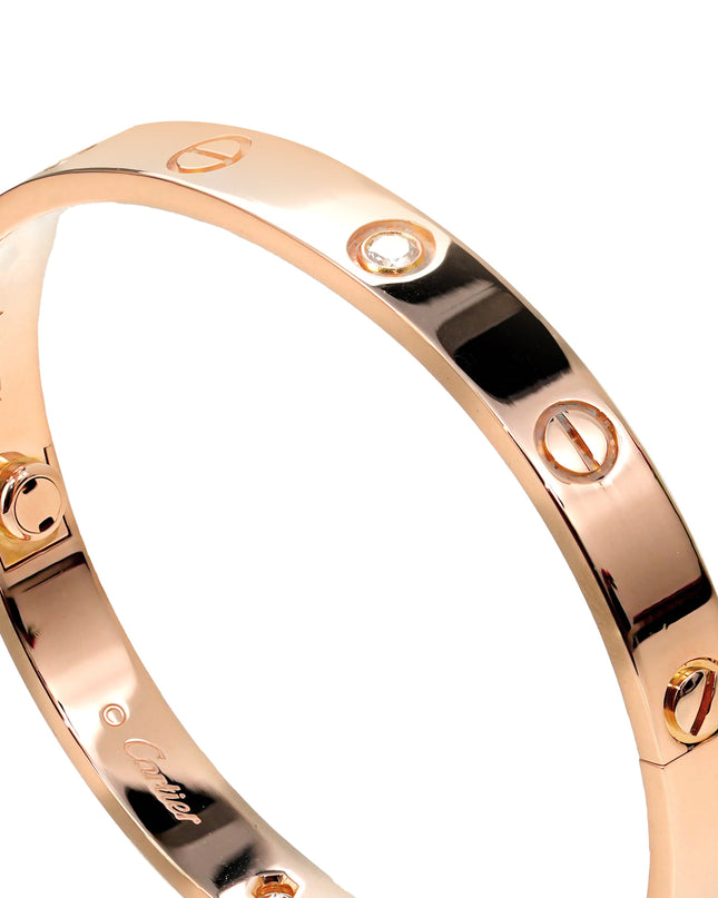 LOVE BRACELET 18K ROSEGOLD WITH 4 DIAMONDS (2017) - SIZE 17