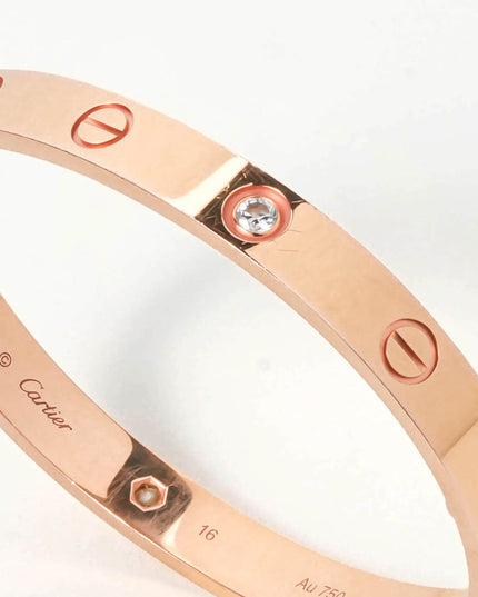 LOVE BRACELET 18K ROSEGOLD WITH 4 DIAMONDS (2023)