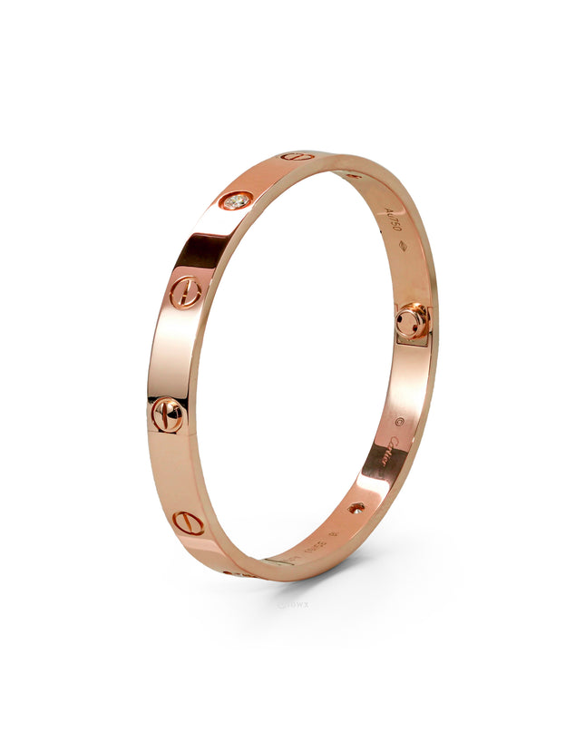 LOVE BRACELET ROSEGOLD WITH 4 BRILLIANT CUT DIAMONDS (2015)