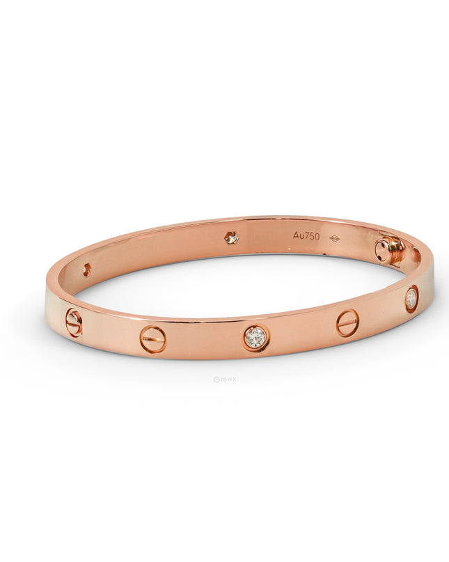 LOVE BRACELET ROSEGOLD WITH 4 BRILLIANT CUT DIAMONDS (2015)