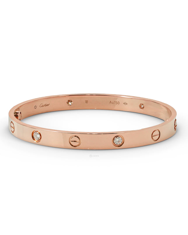LOVE BRACELET ROSEGOLD WITH 4 BRILLIANT CUT DIAMONDS (2015)
