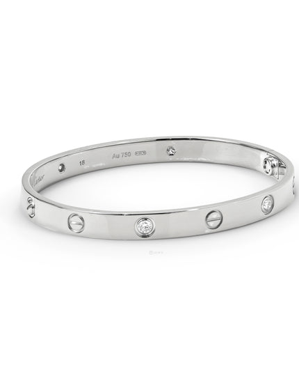 LOVE BRACELET WHITEGOLD WITH 4 BRILLIANT CUT DIAMONDS (2015)