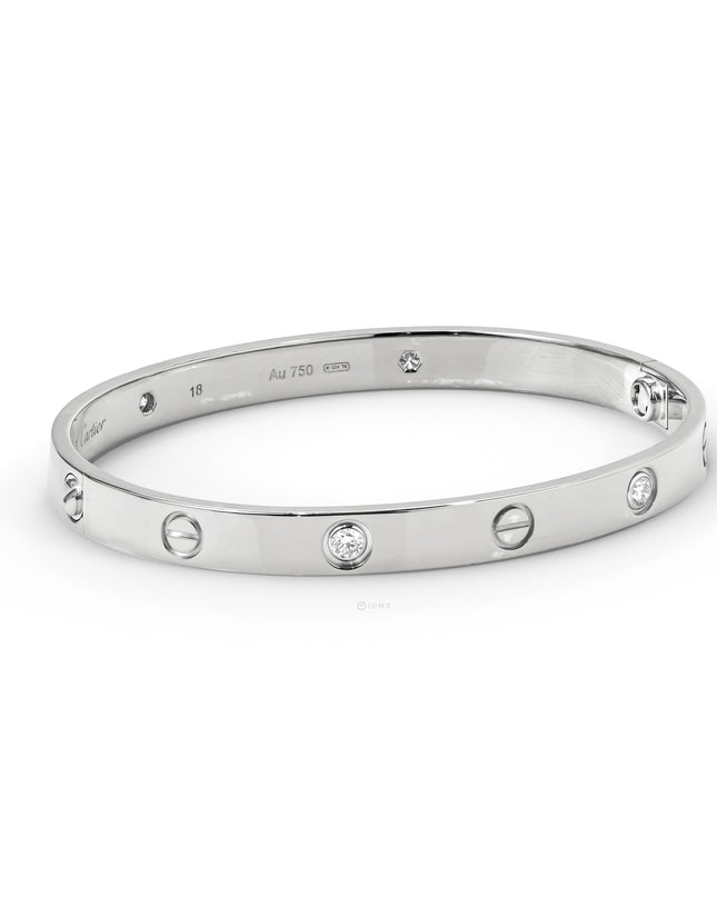 LOVE BRACELET WHITEGOLD WITH 4 BRILLIANT CUT DIAMONDS (2015)
