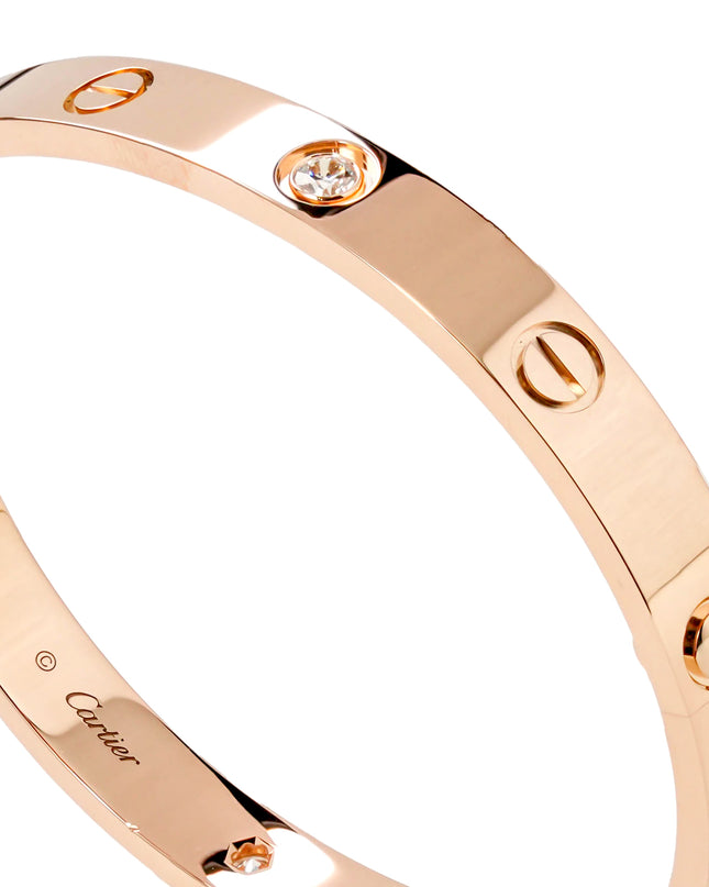 LOVE BRACELET 18K ROSEGOLD WITH 4 DIAMONDS (2022) - SIZE 17