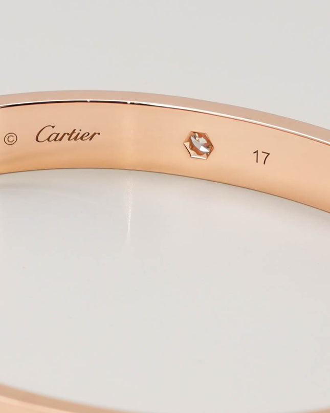 LOVE BRACELET 18K ROSEGOLD WITH 4 DIAMONDS (2022) - SIZE 17