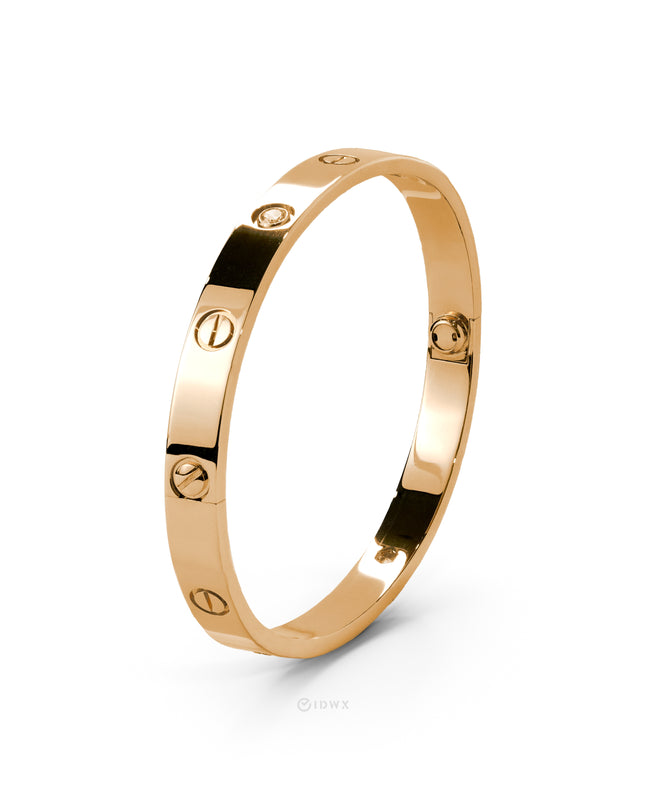 LOVE BRACELET YELLOWGOLD WITH 4 BRILLIANT CUT DIAMONDS