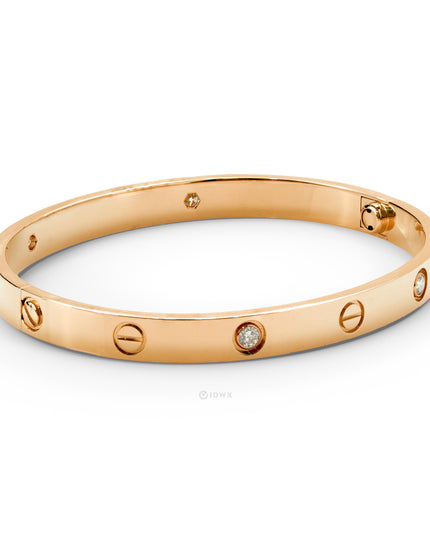 LOVE BRACELET YELLOWGOLD WITH 4 BRILLIANT CUT DIAMONDS