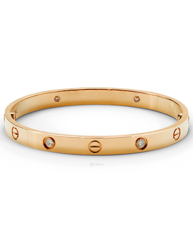 LOVE BRACELET YELLOWGOLD WITH 4 BRILLIANT CUT DIAMONDS