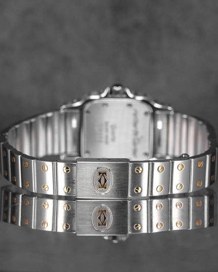 SANTOS GALBEE TWOTONE YELLOWGOLD S MOONPHASE SILVER DIAL (WATCH ONLY)