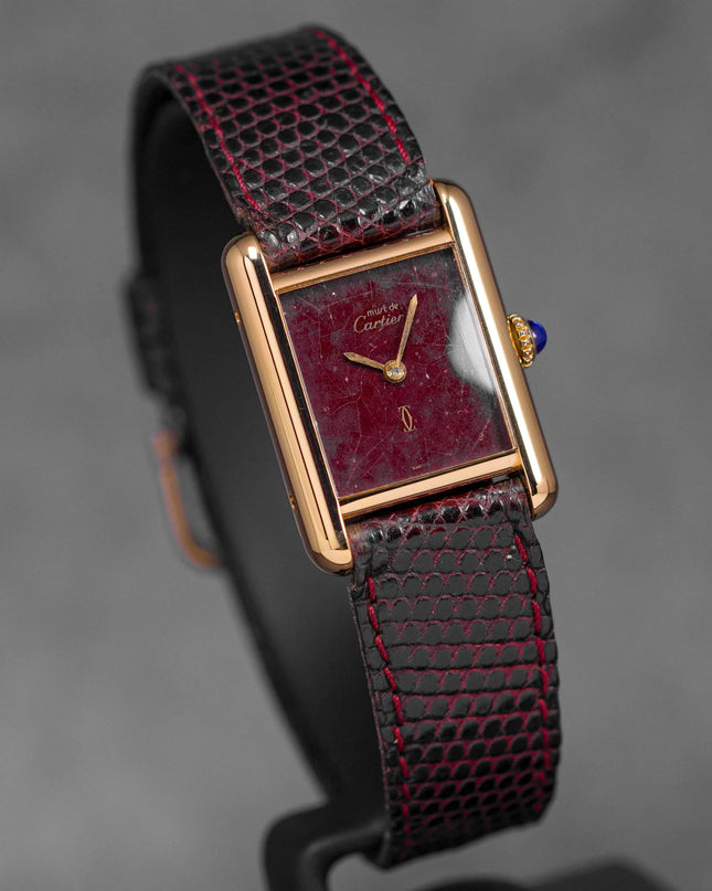 Harga Cartier Tank Must Vermeil Burgundy