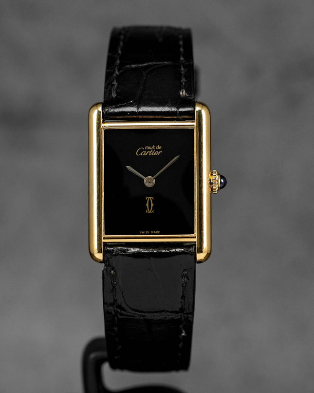 Harga Cartier Tank Must Vermeil Yellowgold Black