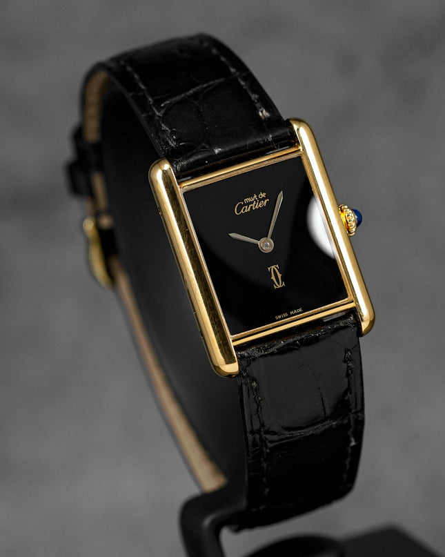 Harga Cartier Tank Must Vermeil Yellowgold Black