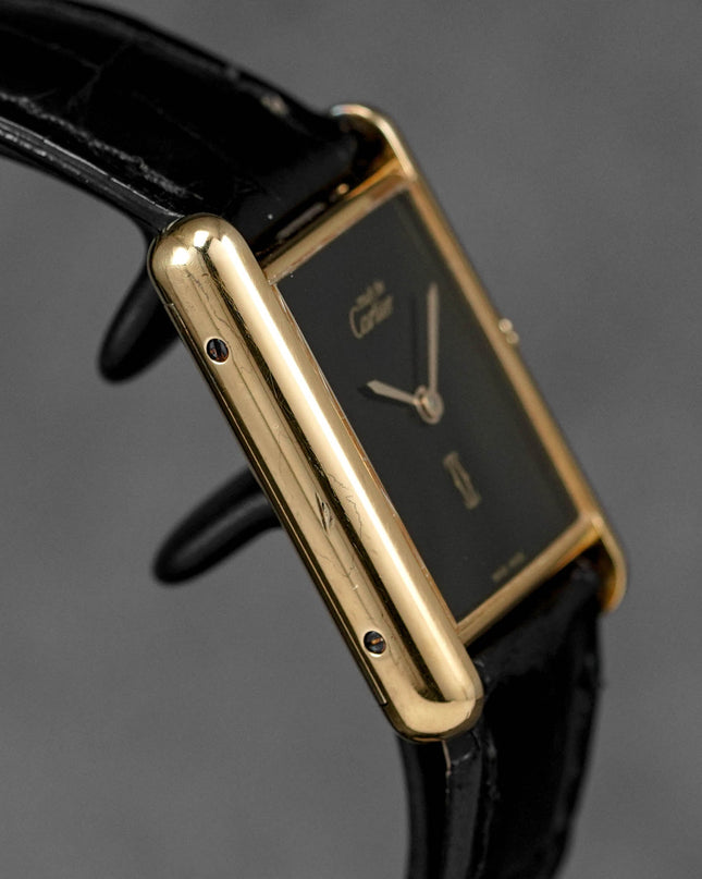 Harga Cartier Tank Must Vermeil Yellowgold Black
