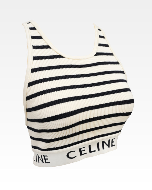 COTTON & NYLON TANK TOP S BLACK X WHITE