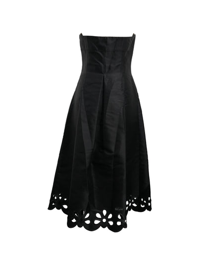 VINTAGE KNEE-LENGTH DRESS BLACK - SIZE 40