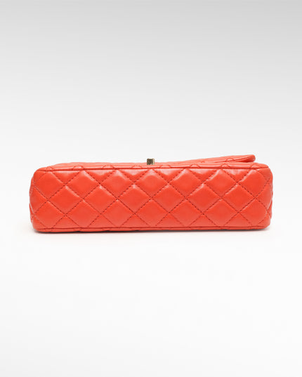 CLASSIC FLAP MEDIUM CORAL RED GOLD HARDWARE