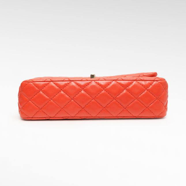 CLASSIC FLAP MEDIUM CORAL RED GOLD HARDWARE