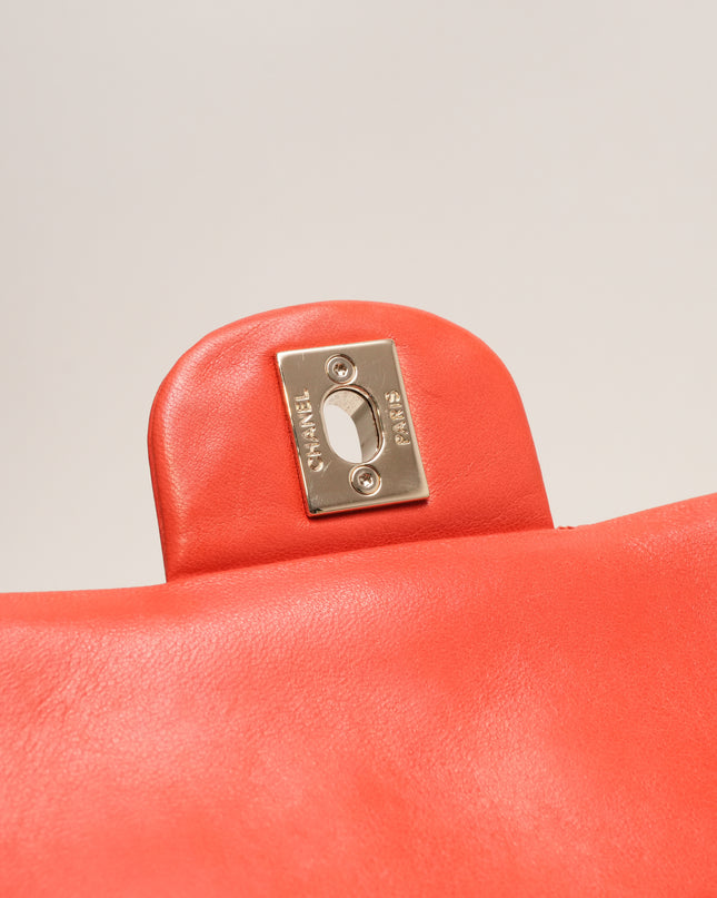 CLASSIC FLAP MEDIUM CORAL RED GOLD HARDWARE