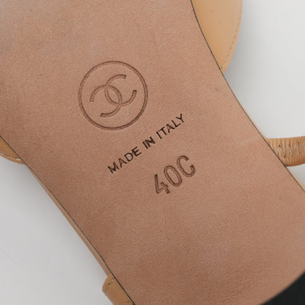 COCO MARK LEATHER STRAP PUMPS LADIES BLACK X BEIGE (40C)