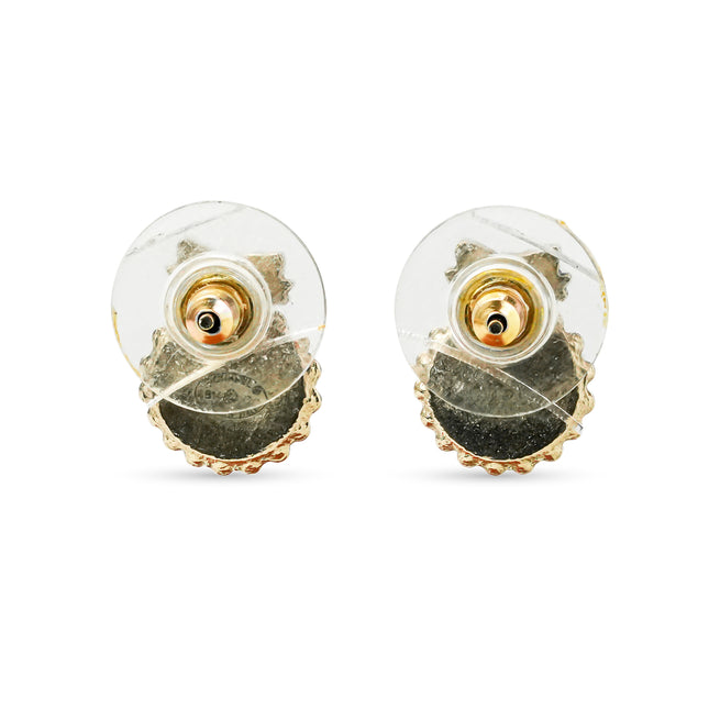 CC EARRINGS RIBBON GHW