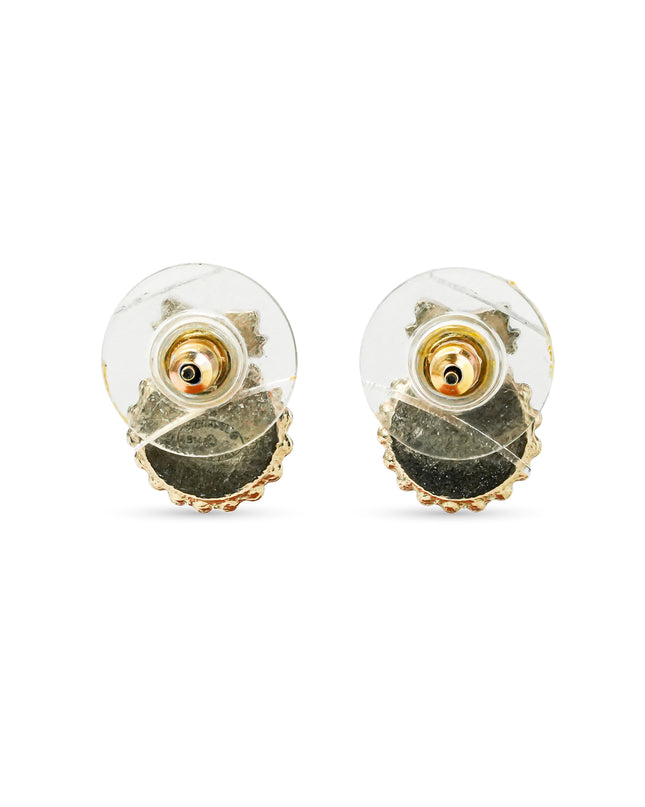 CC EARRINGS RIBBON GHW