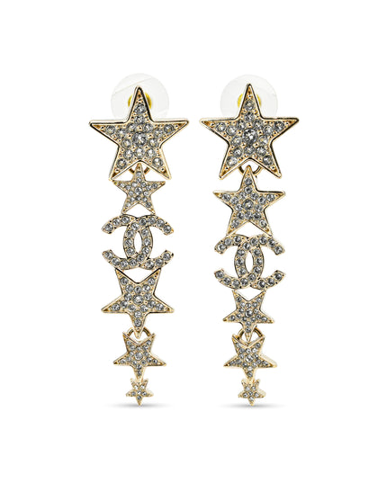 CC EARRINGS B23C STARS DIAMOND LONG
