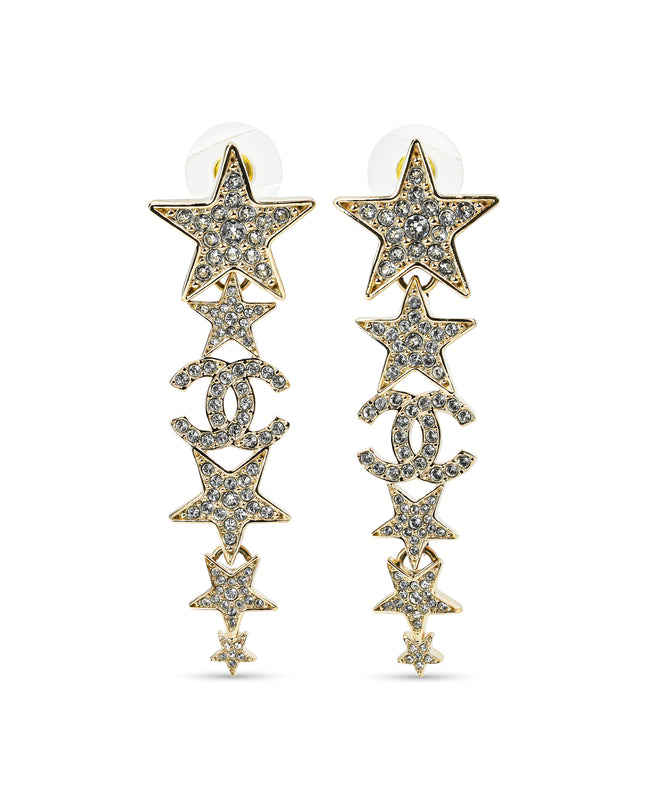CC EARRINGS B23C STARS DIAMOND LONG