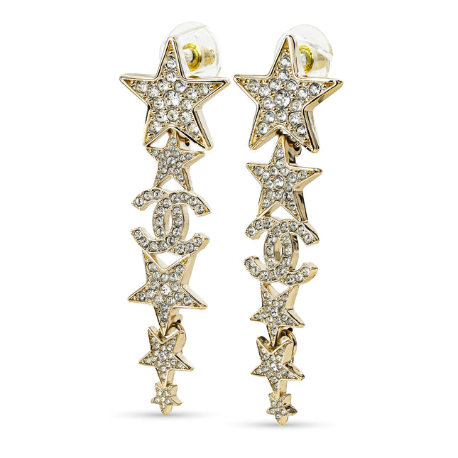 CC EARRINGS B23C STARS DIAMOND LONG