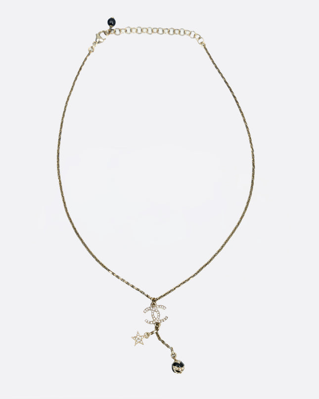 23K NECKLACE WITH CC LOGO (STAR-BALL)