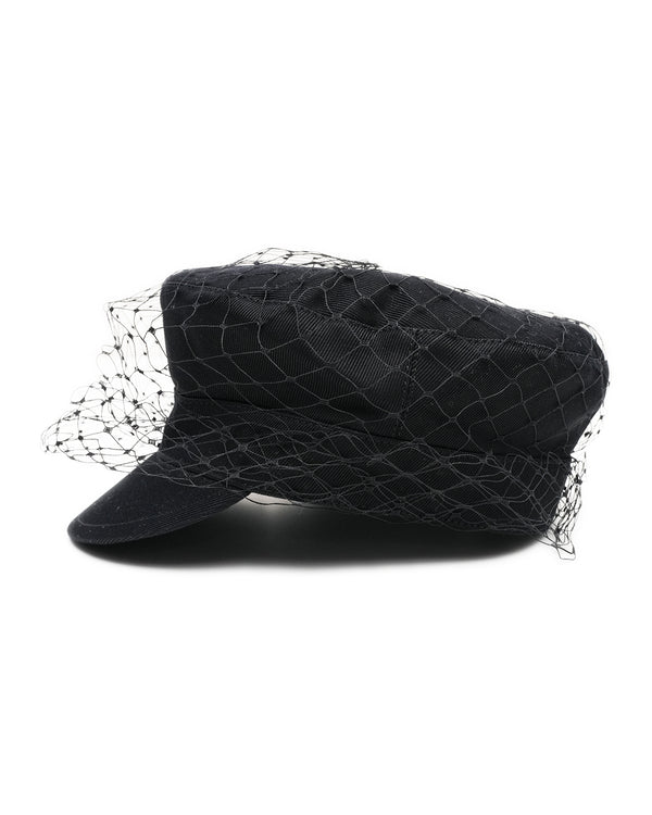 Christian Dior Arty Cap with Veil Black