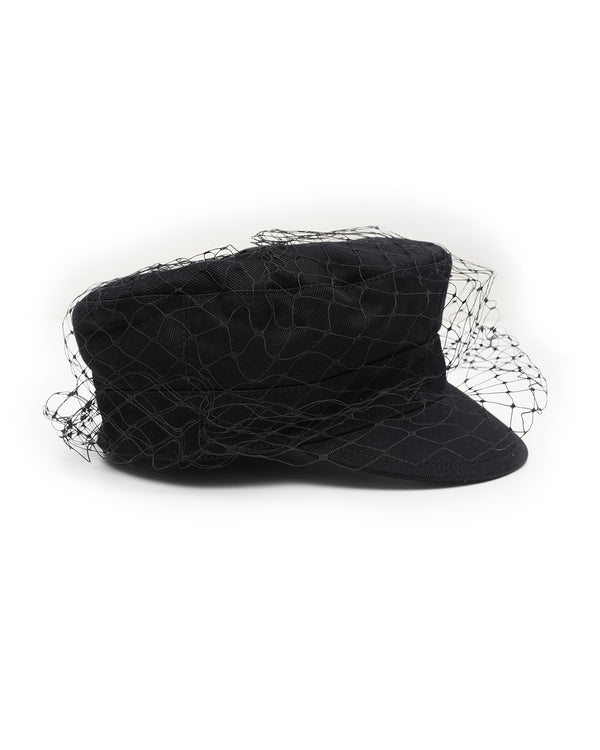 Christian Dior Arty Cap with Veil Black
